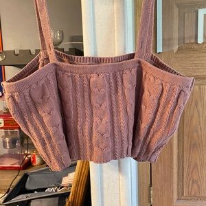 Cropped sweater material tank top